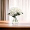 White Hydrangea Flowers in Glass Vase with Realistic Water Look - Lifelike Artificial Floral Arrangement for Home, Office & Event Decor - Floral Home by Artificial Flowers